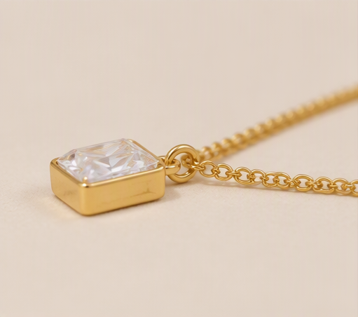 Double Layer Crystal Pendant Necklace