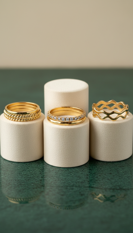 Gold Vermeil Stacking Rings Set of Three