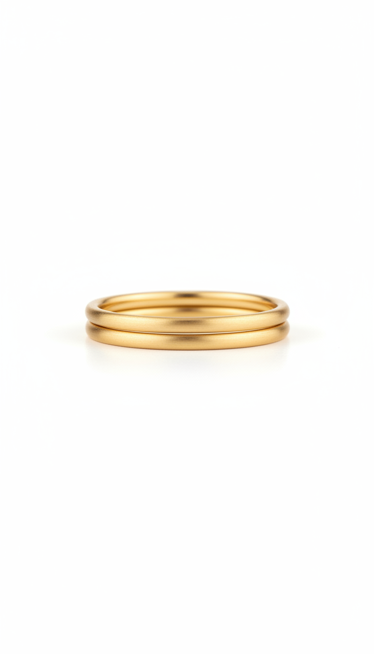 Delicate Brushed Gold Stacking Rings