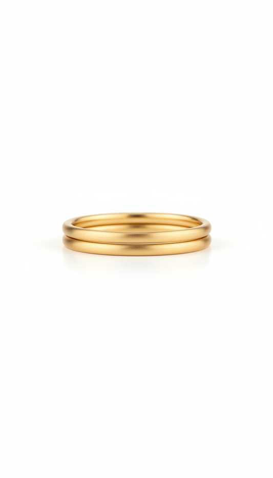Delicate Brushed Gold Stacking Rings