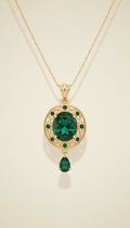 Emerald Gold Pendant Necklace