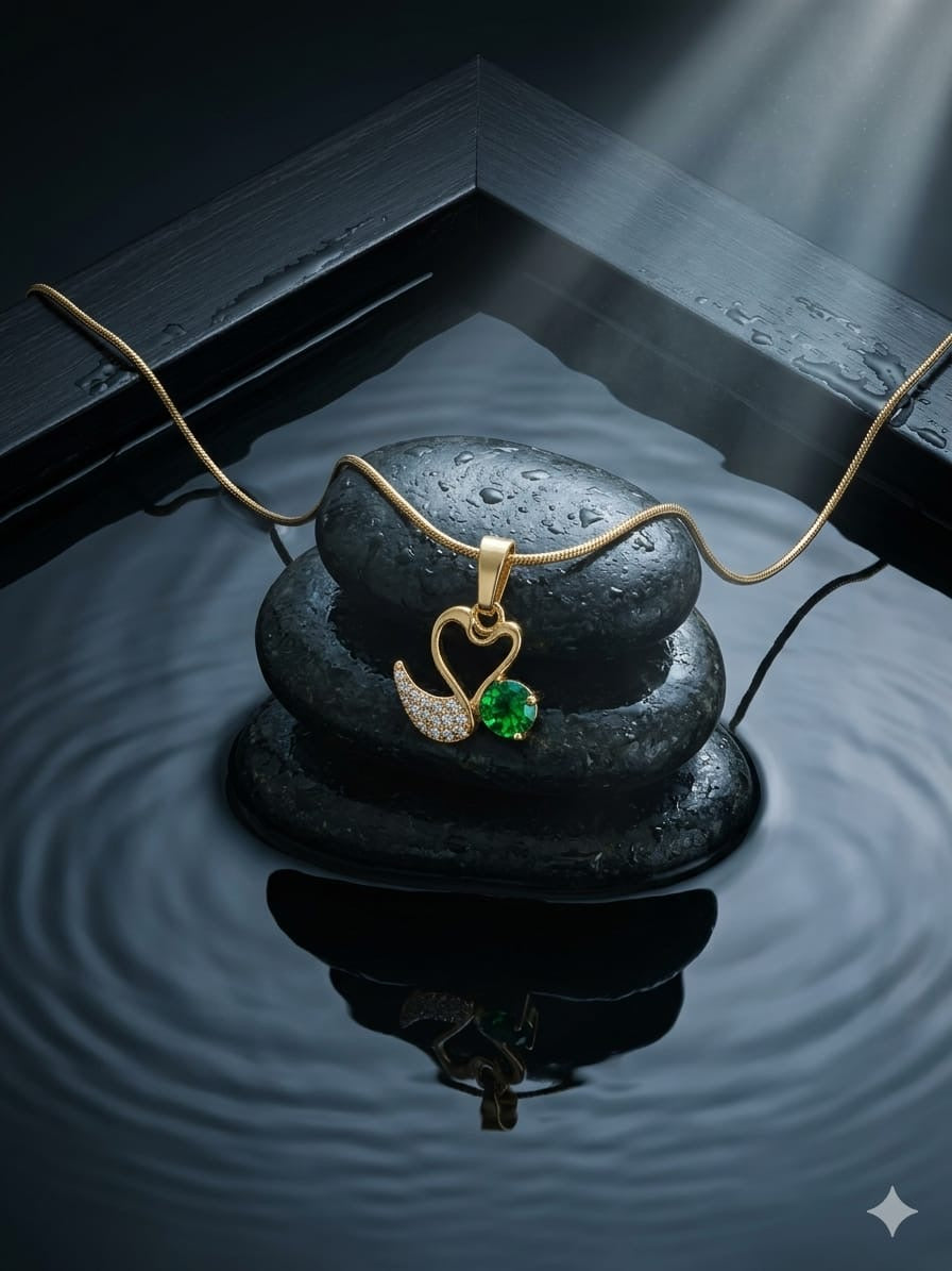 Emerald Heart Pendant Necklace
