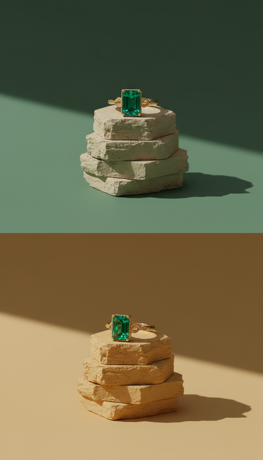 Emerald Gold Vermeil Ring