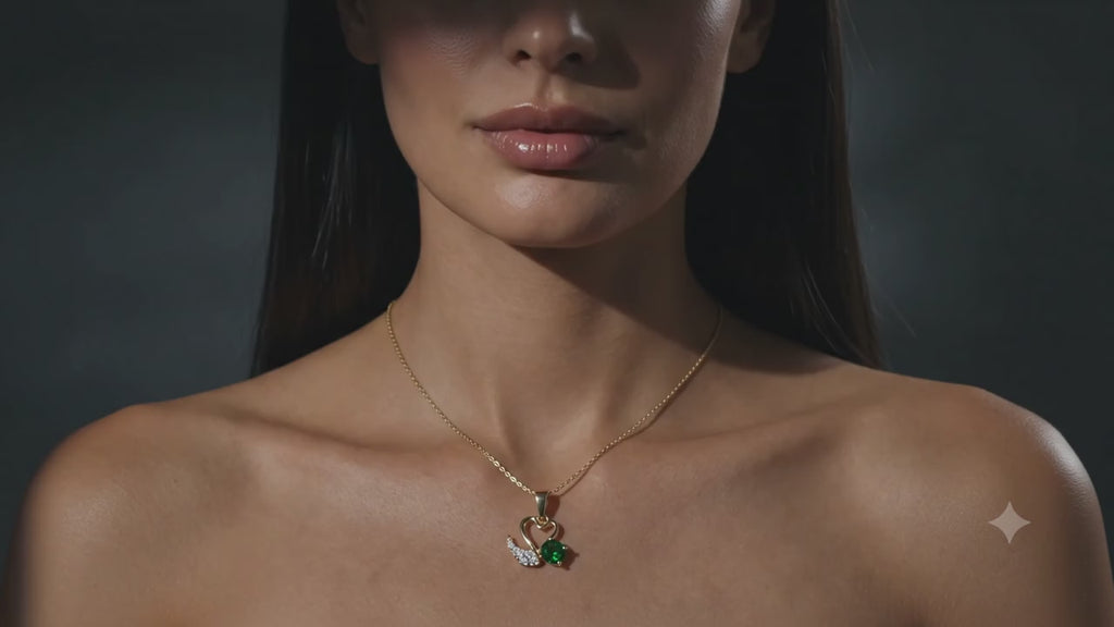 Emerald Heart Pendant Necklace